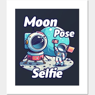 Cute Moon Pose Selfie Posters and Art